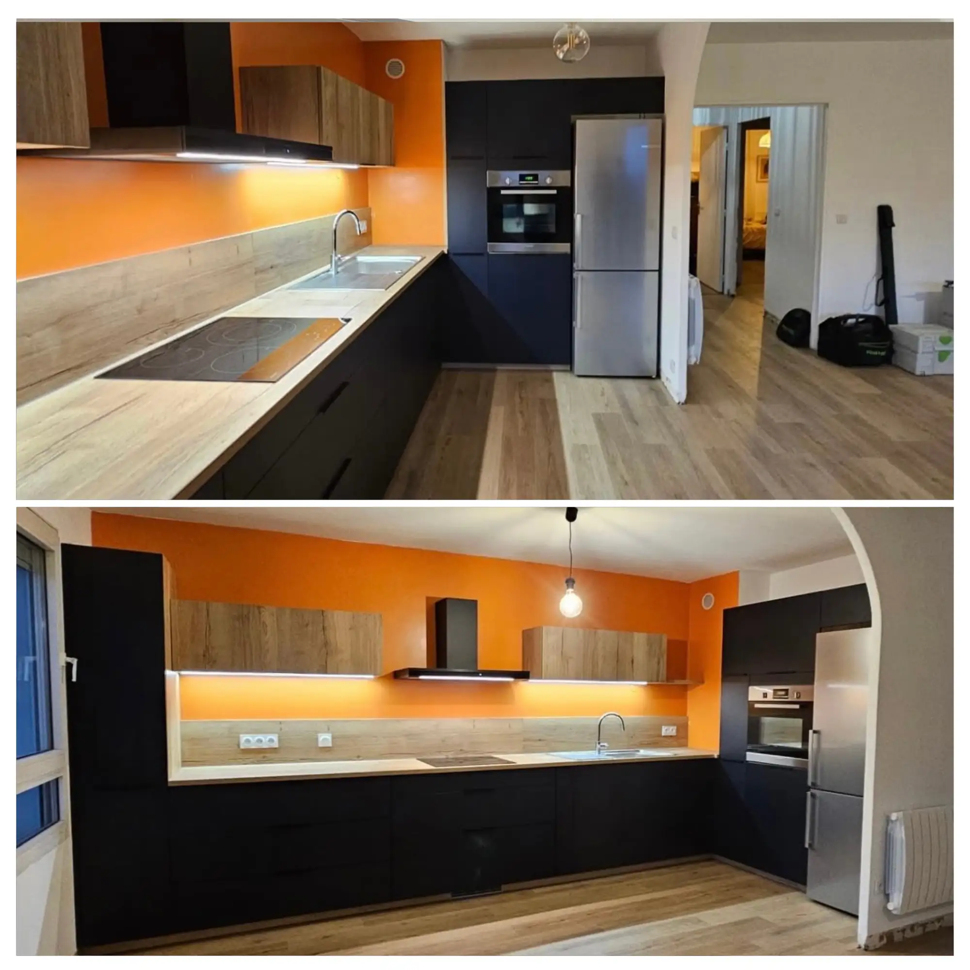 cuisine orange et noire